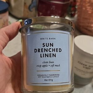 Nwt White Barn Sun Drenched Linen Candle